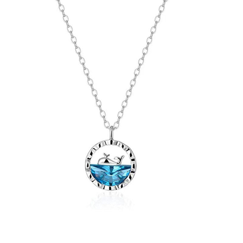 Ocean Whale Pendant Necklace with Blue Crystal Yiwu Deshang Jewelry Co., Ltd.