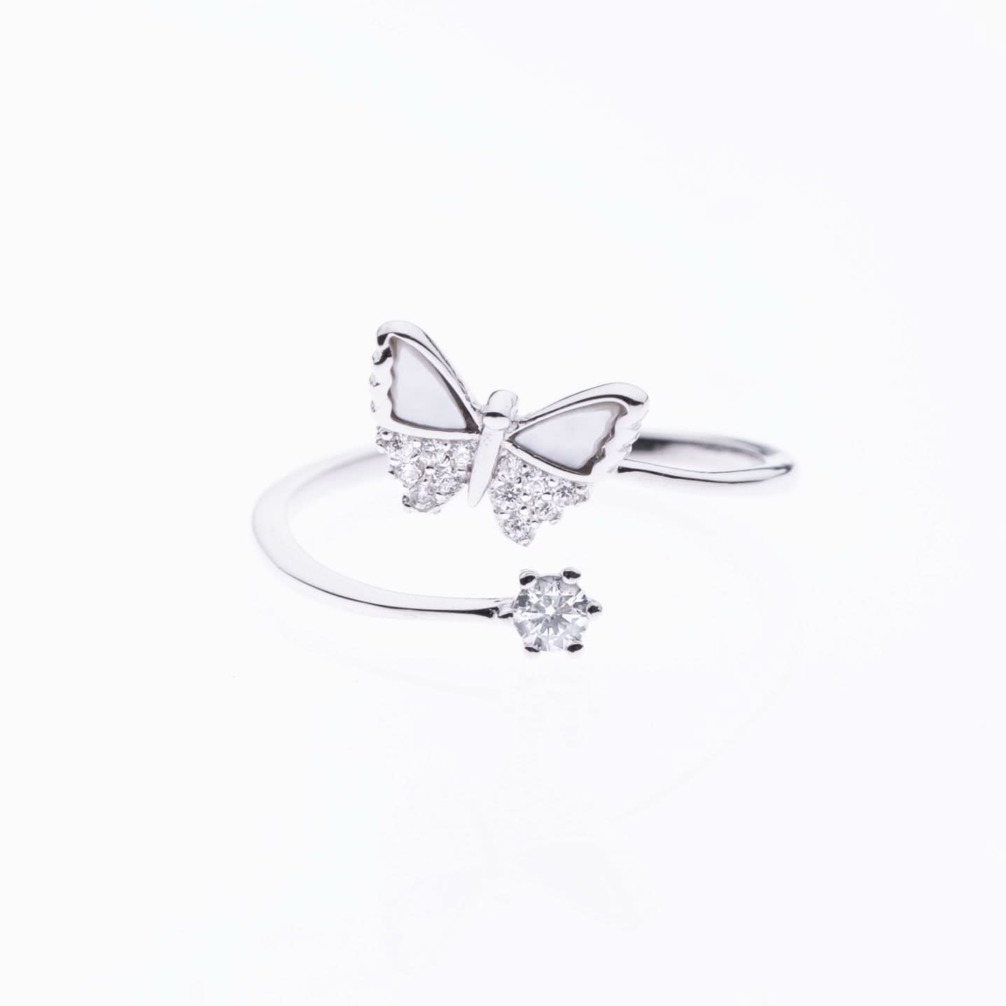 Silver Celestia Butterfly Ring