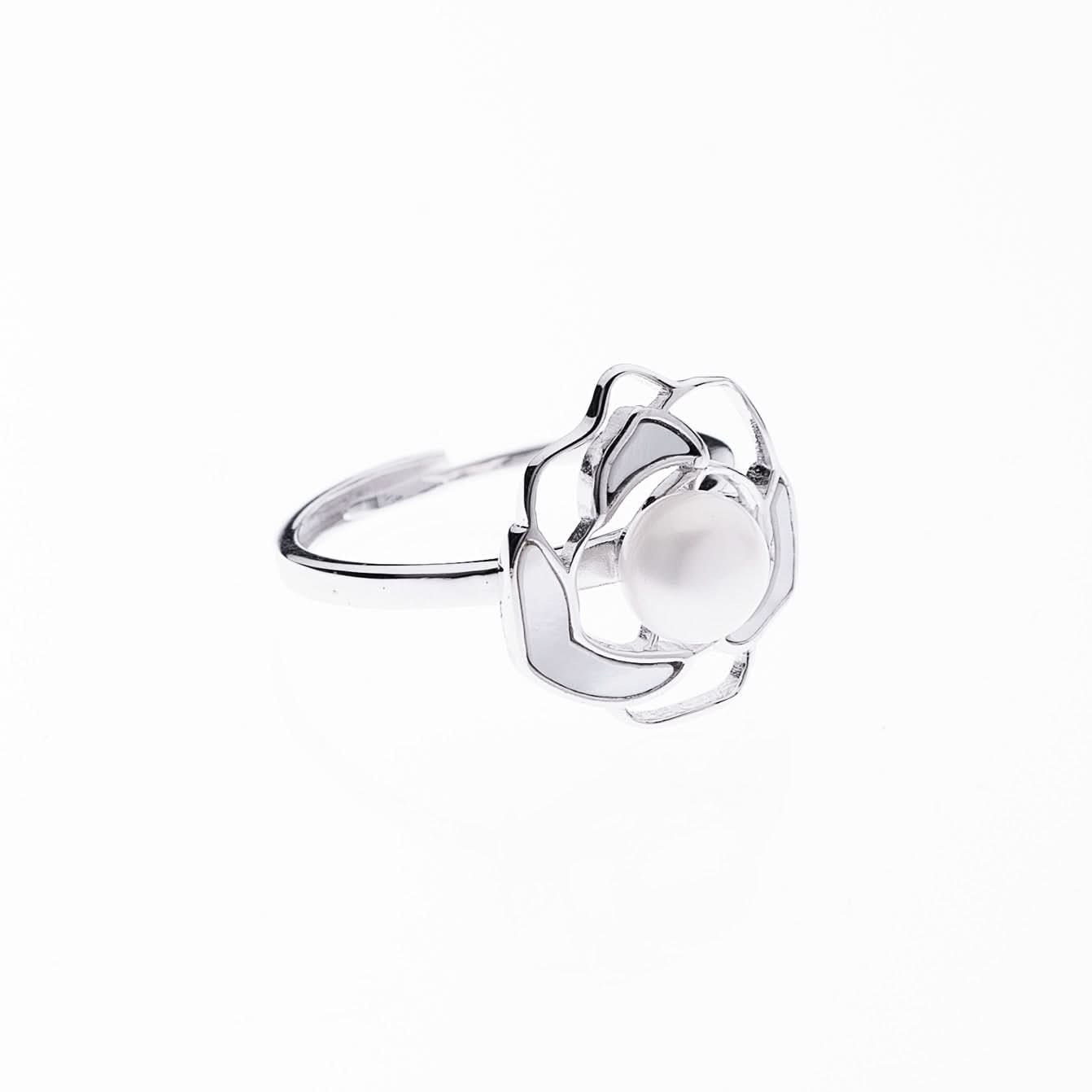 Silver Blossom Dew Ring