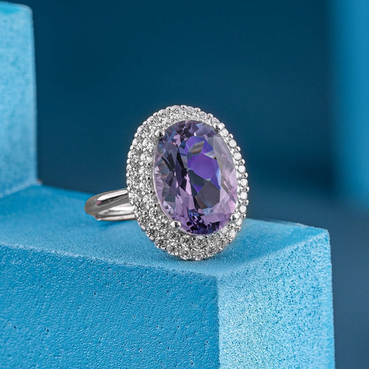 Silver Amethyst Cocktail Ring