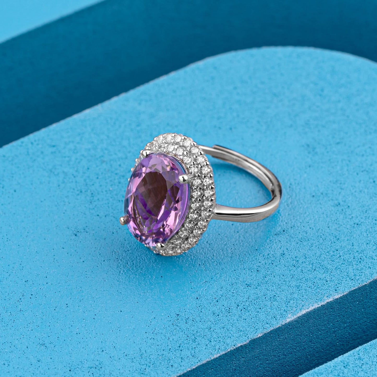 Silver Amethyst Cocktail Ring