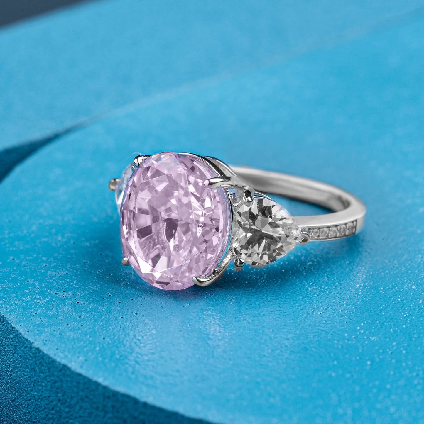 Silver Ice Pink Ring