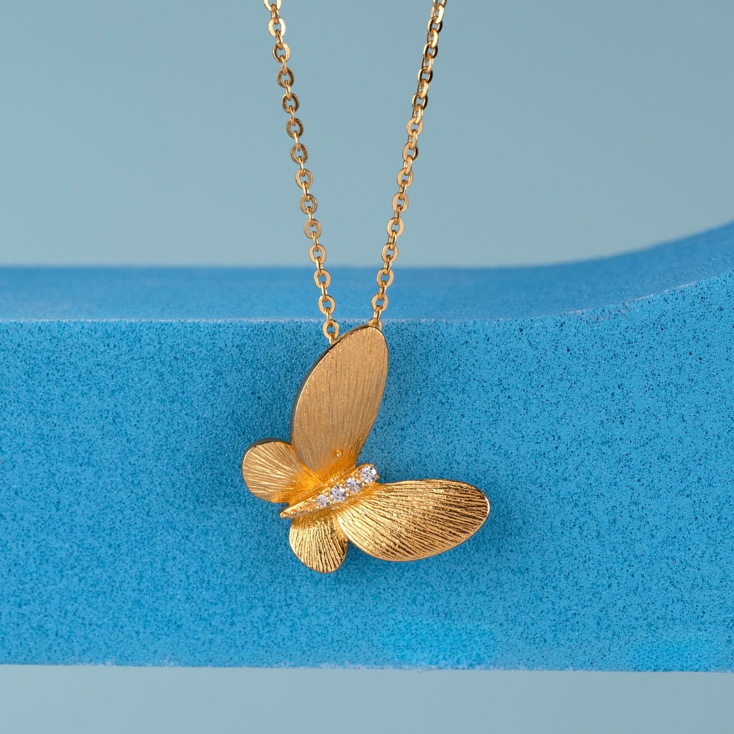 Gold Plated Butterfly Glow Pendant