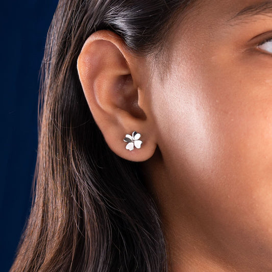 Silver Floral Whisper Studs Silvish