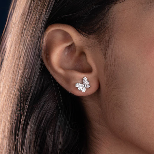 Silver Butterfly Earrings