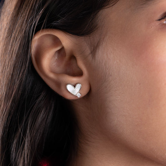 Silver Love & Blossom Earrings