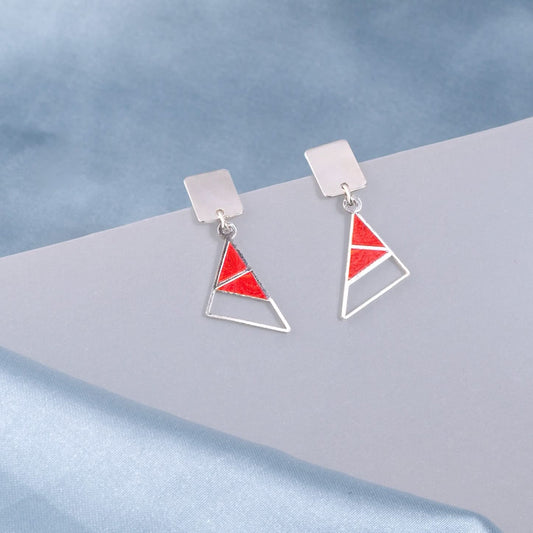 Silver Red Majesty Earrings Silvish
