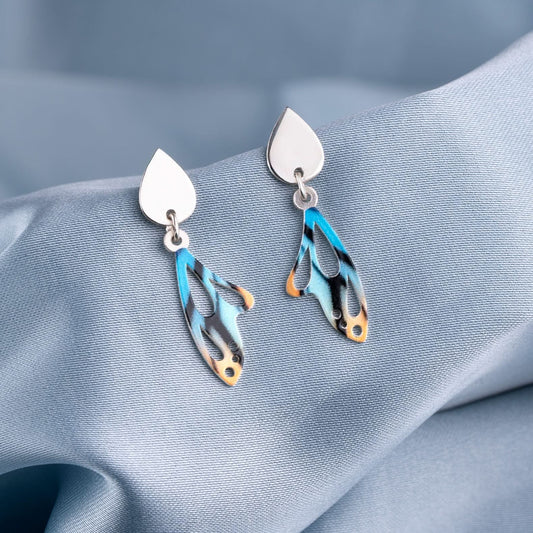 Silver Blue Blossom Earrings