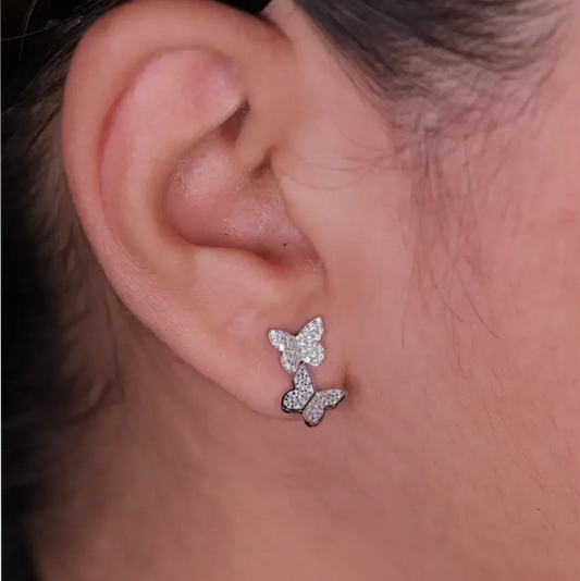 Silver Beautiful Butterfly Earrings Silvish