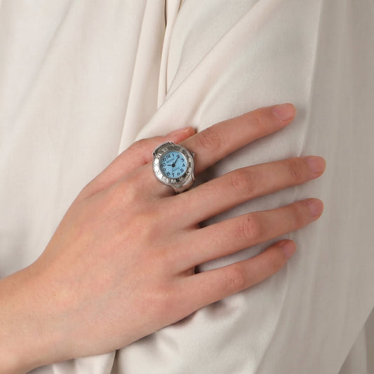 Blue Aura Ring Watch Silvish