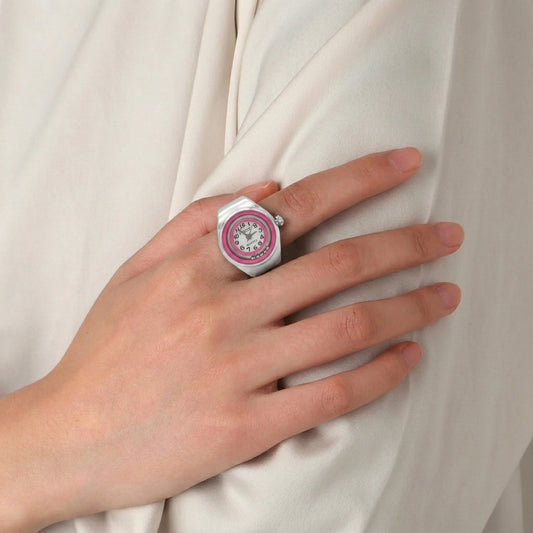 Bubblegum Dial Ring Watch Silvish
