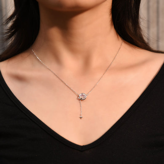 Silver Crystal Saturn Pendant Silvish