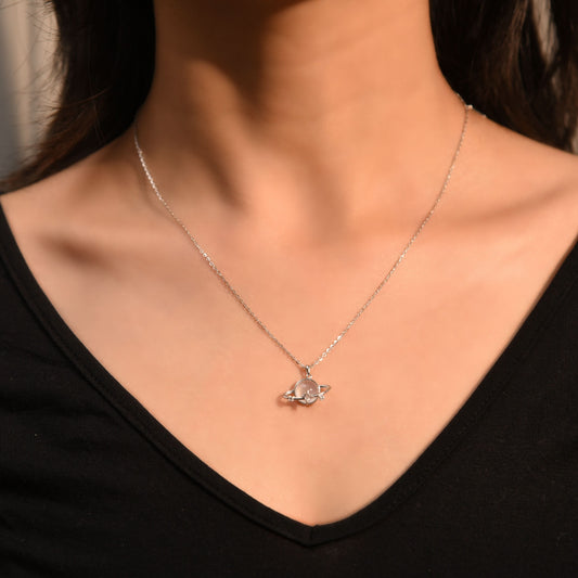 Silver Crystal Saturn Star Pendant Silvish