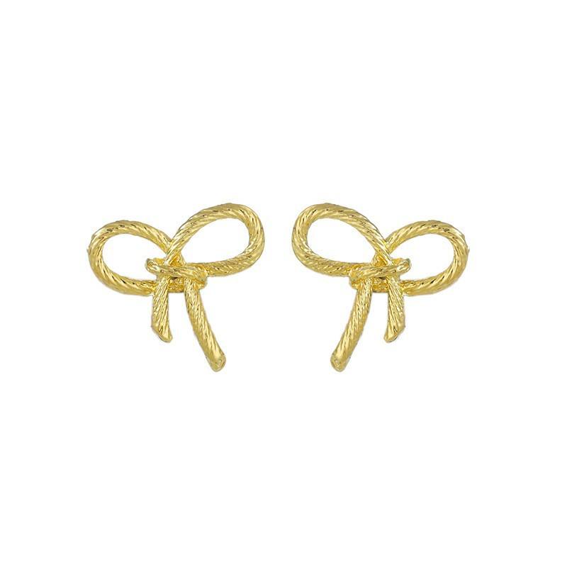 Gold Tone Rope Knot Stud Earrings for Women Yiwu Zhuchai E-Commerce Firm