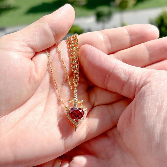 Heart and Sword Couple Necklace Set Yiwu Guangrong Jewelry Co. Ltd.