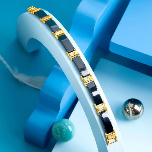 Gold Plated Midnight Men Bracelet Silvish