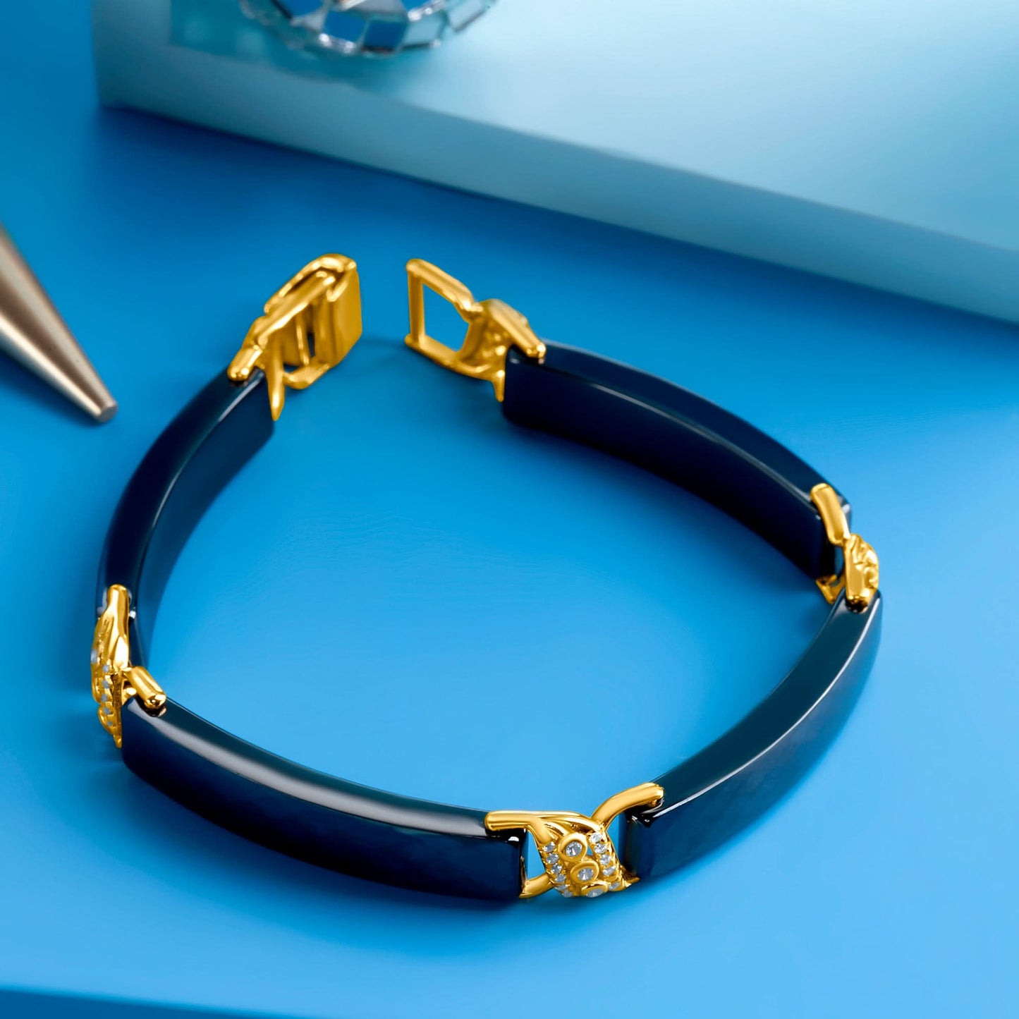 Black & Gold Dual Tone Men Bracelet