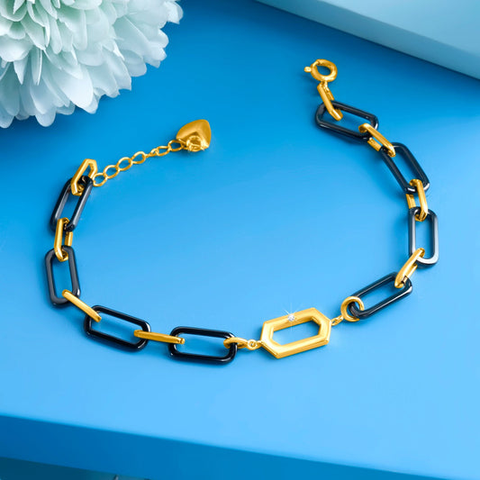 Gold Plated Prime Loop Men Bracelet Silvish