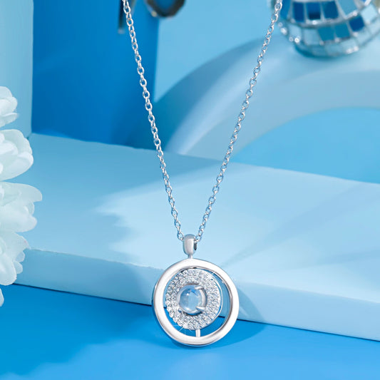 Silver Blue Moon Whisper Pendant Silvish