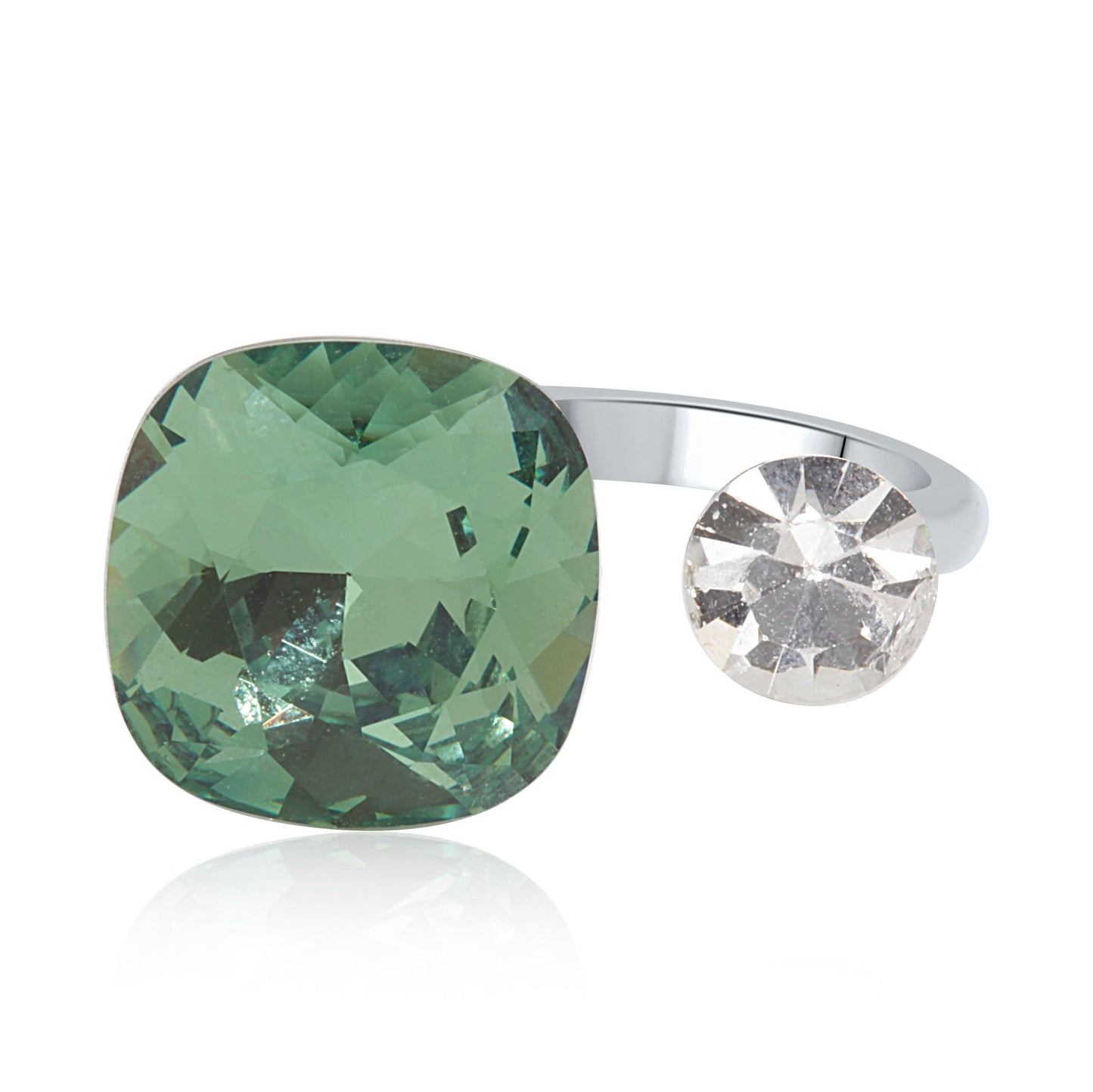 Silver Emerald Frost Ring