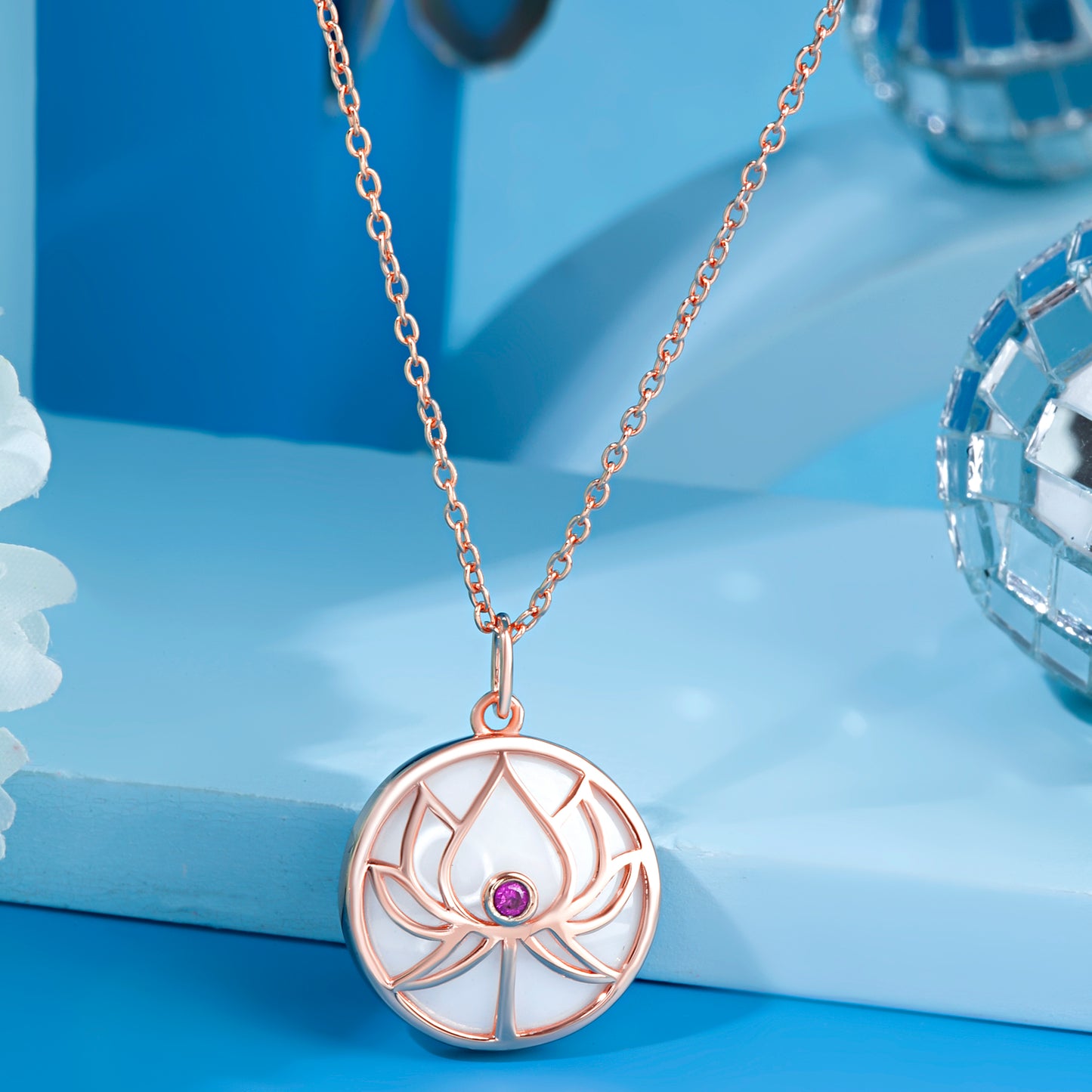 'Lotus of Light' Rose Gold Pendant