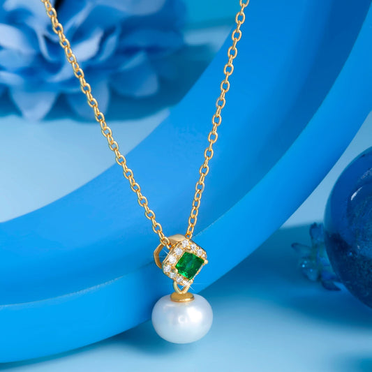 Gold Plated Classic Grace Pearl Pendant Silvish