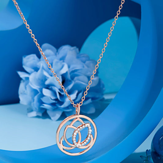 Rose Gold Harmony Lotus Pendant Silvish