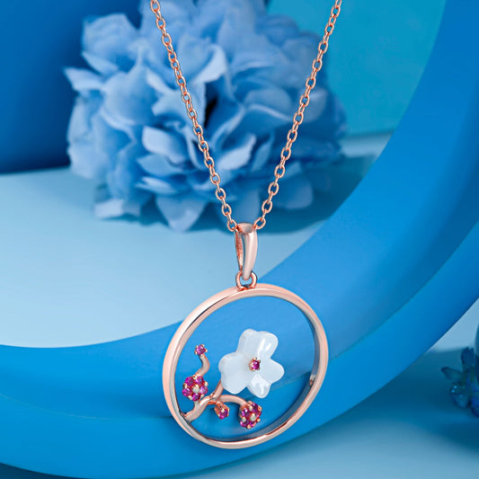Rose Gold Flower Garden Pendant