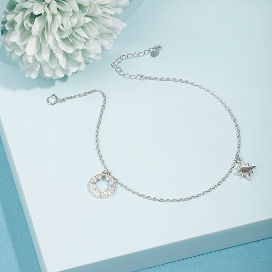 Silver Stellar Step Anklet Silvish