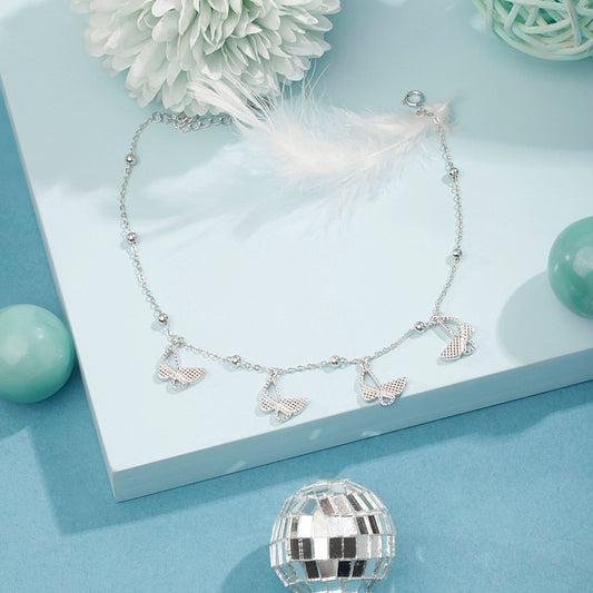 Silver Butterfly Whispers Anklet Silvish