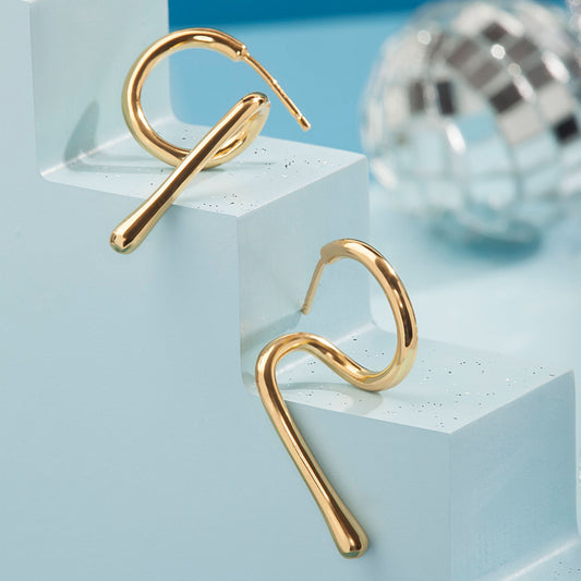 Gold Plated Artistry Earrings Silvish