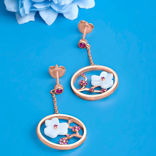 Rose Gold Gardenia Grace Earrings