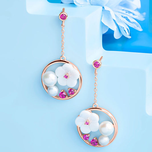 Rose Gold Magnolia Mystique Earrings