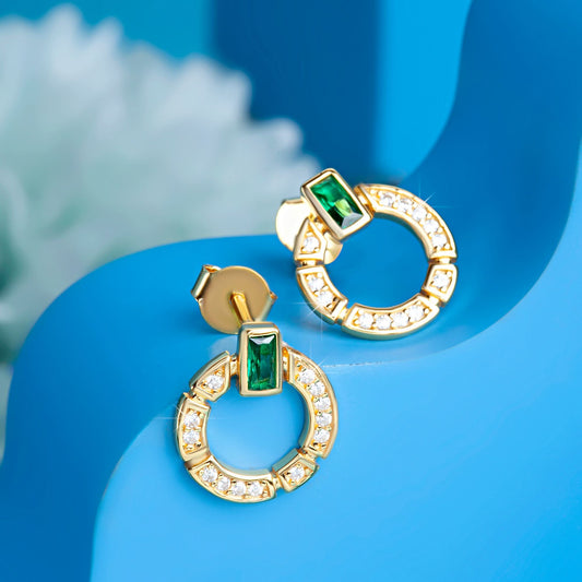 Gold Plated Sleek Circle Earrings Silvish