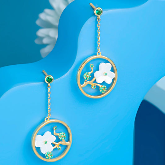 Gold Plated Floral Fantasy Earrings Silvish