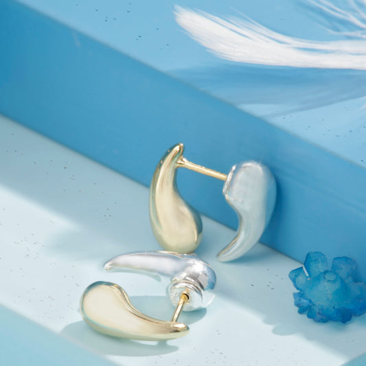Dawn to Dusk Two-Tone Teardrop Earrings Silvish