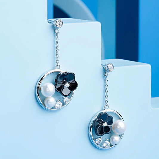 Silver Midnight Garden Earrings