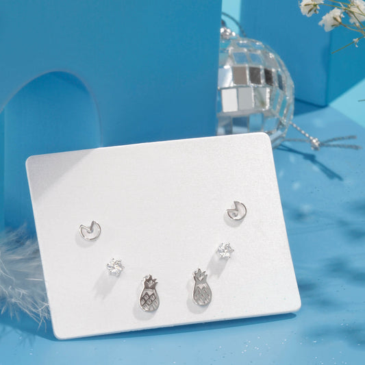 Stud Frutie Silver Set Silvish