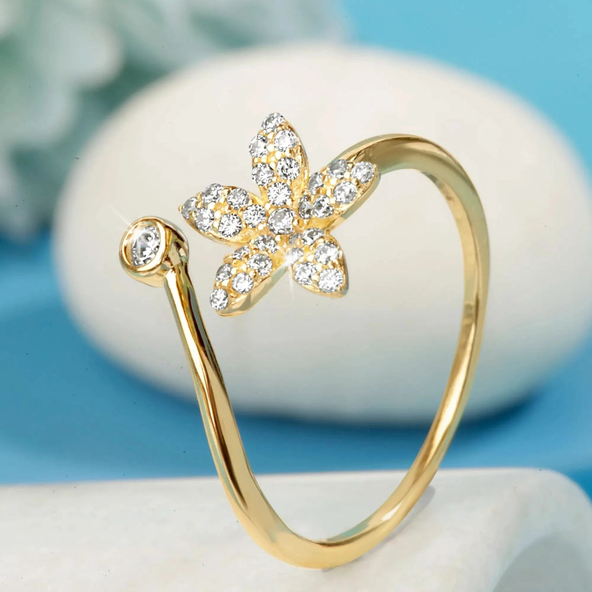 Gold Plated Blooming Beauty Ring Silvish