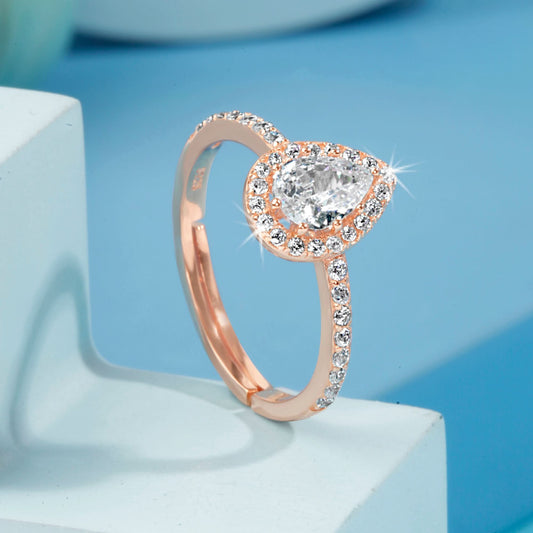 Rose Gold Teardrop Ring