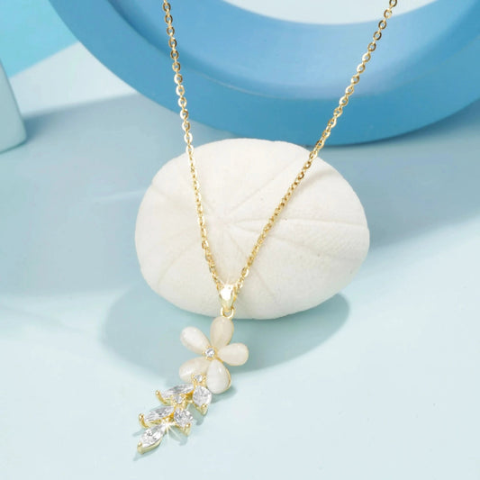 Gold Plated Golden Blossom Pendant Silvish
