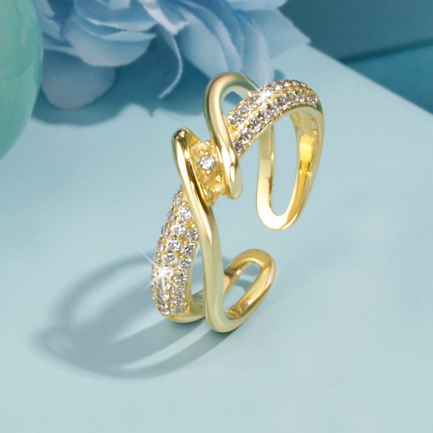 Gold Plated Vortex Beauty Ring Silvish