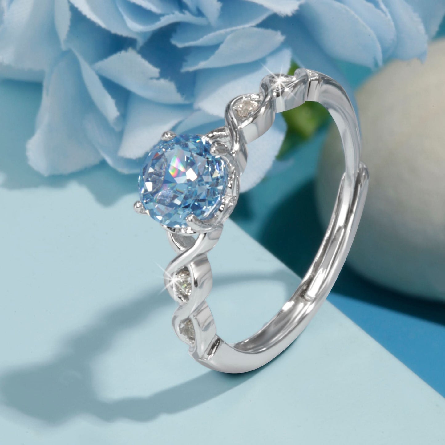 Silver Azure Dream Ring