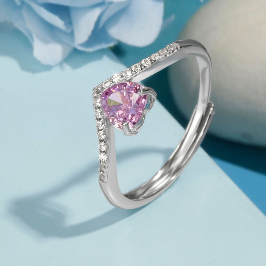 Silver Pink Passion Ring
