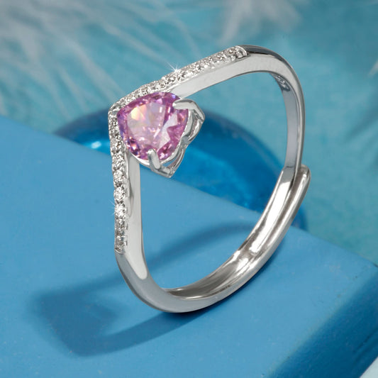 Silver Pink Passion Ring Silvish