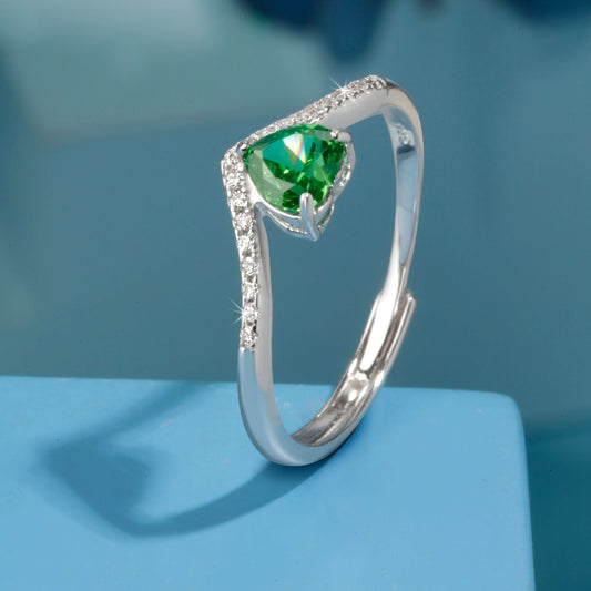 Silver Emerald Isle Ring