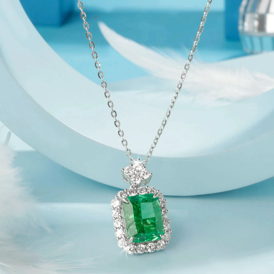 Silver Emerald Elegance Pendant