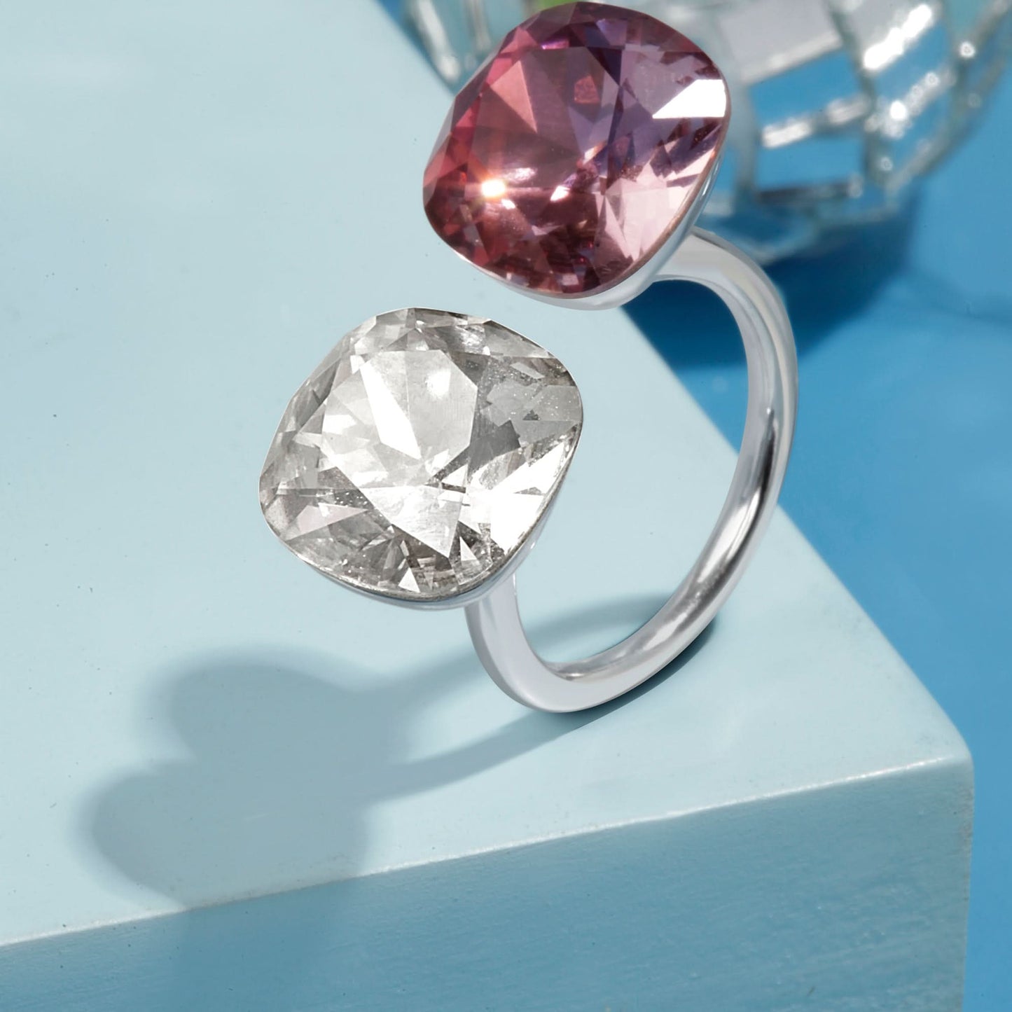 Silver Scarlet Ice Ring