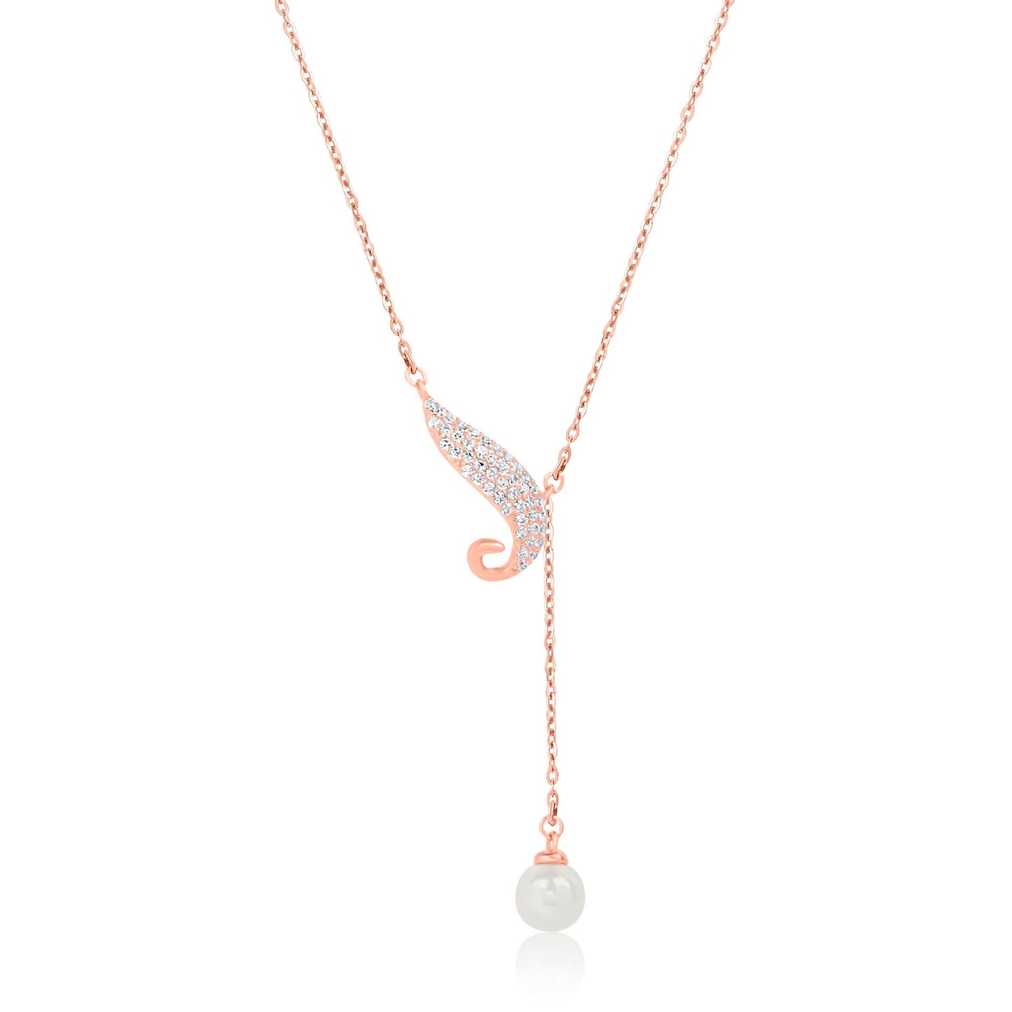 Rose Gold Lustrous Pearl Drop Pendant