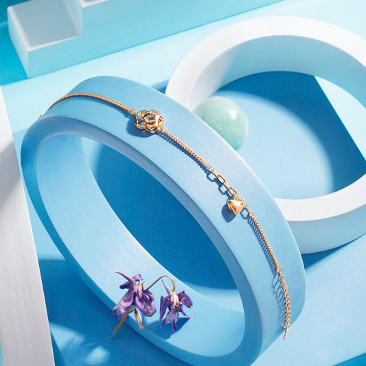 Gold Plated Flora Heart Bracelet Silvish